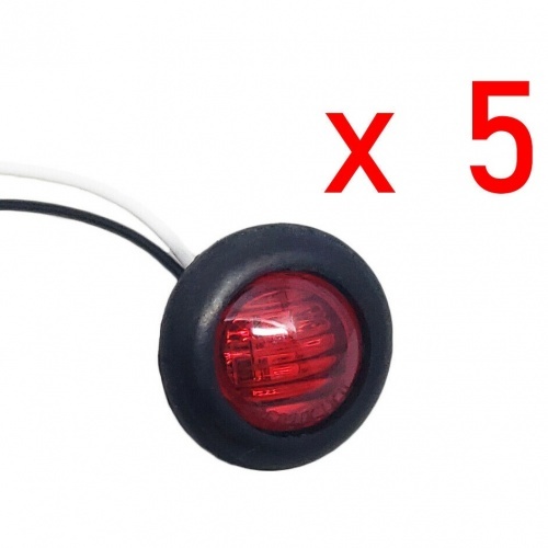 5x Mini Red 12V 3/4